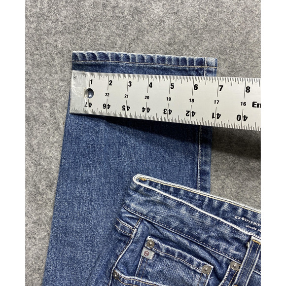 AG Jeans Womens 30R Blue Sloughy Slim Ex Boyfriend Slim Contour 360 Whiskering - Picture 8 of 13